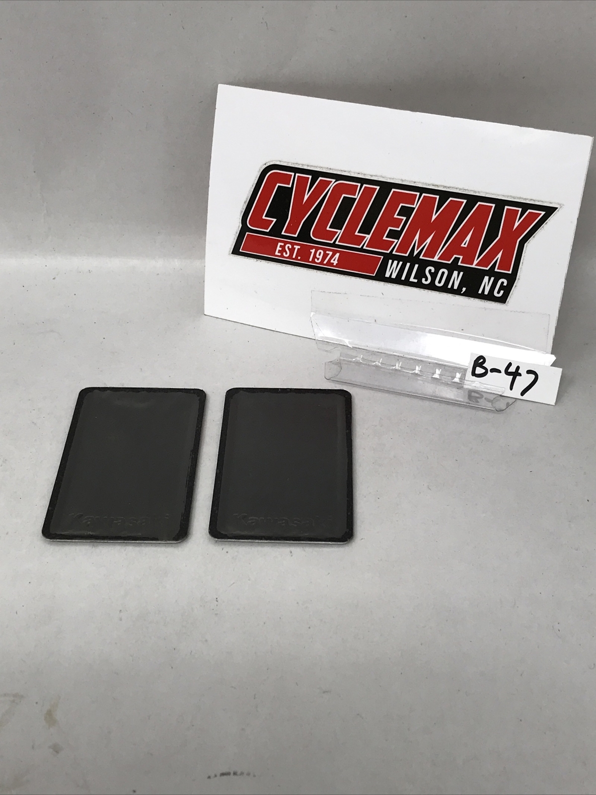 Kawasaki “NOS” Black Metal Emblem Decal OEM: 56030-1006 QTY=2