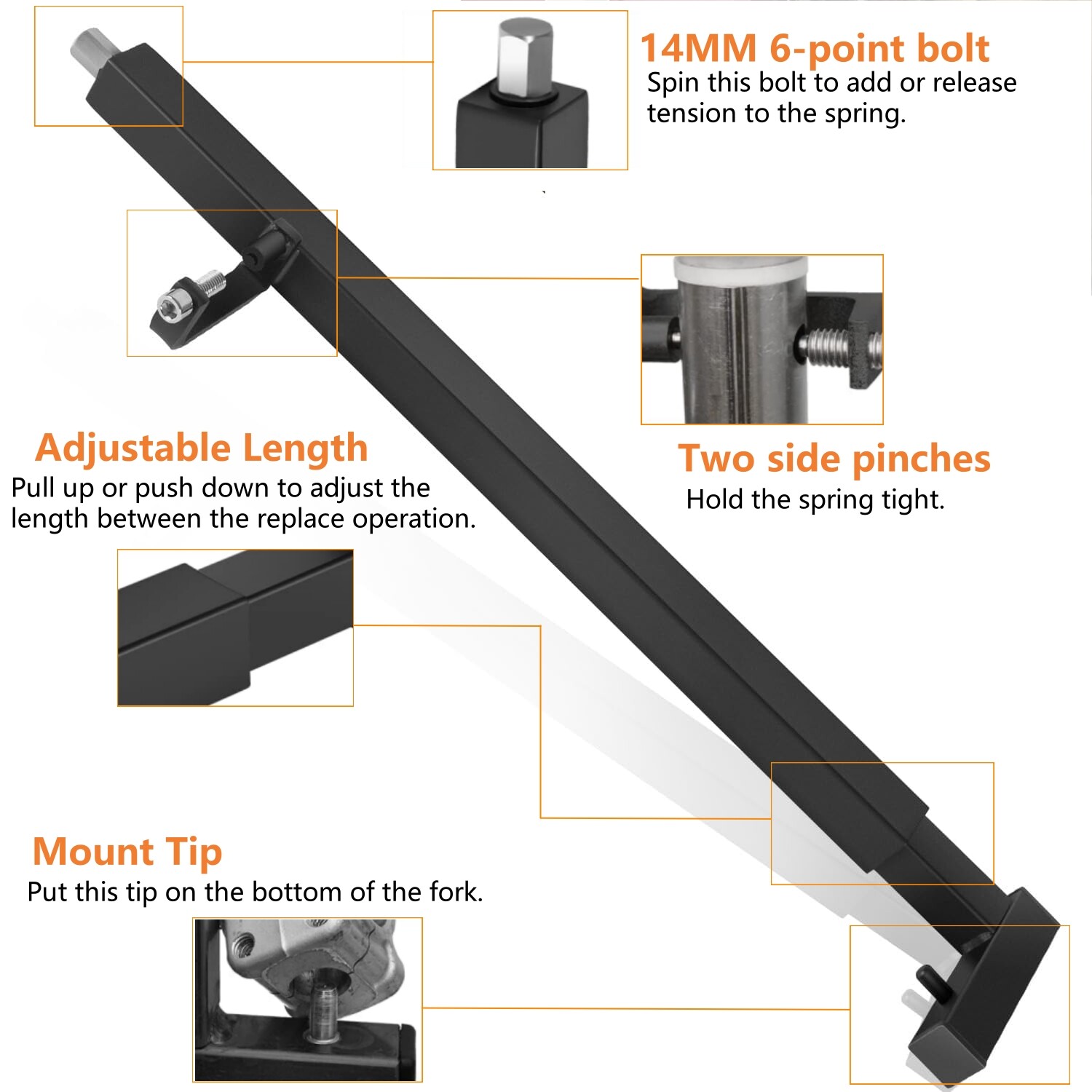 TFSC 01 Fork Spring Compressor Tool For Most Current Sports Bikes & Road Racers