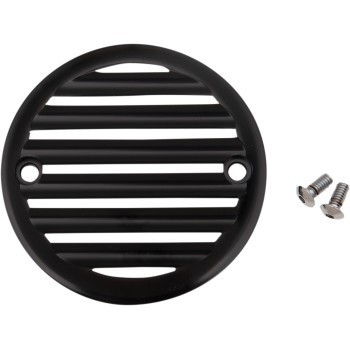 Joker Black Silver Finned Timer / Points Cover Big Twin 70-99 & Sportster 04-22