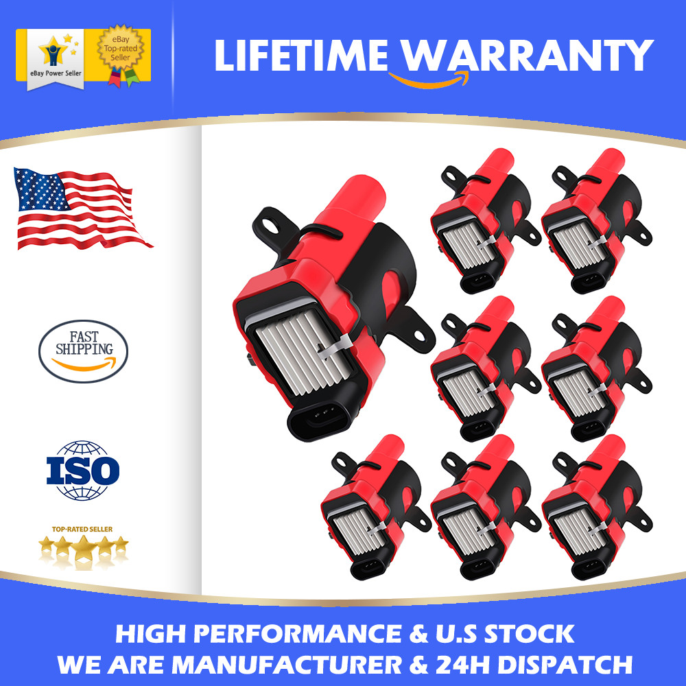 8PCS Round Ignition Coils For Chevy Silverado 1500 2500 GMC 4.8L 5.3L 6.0L UF262