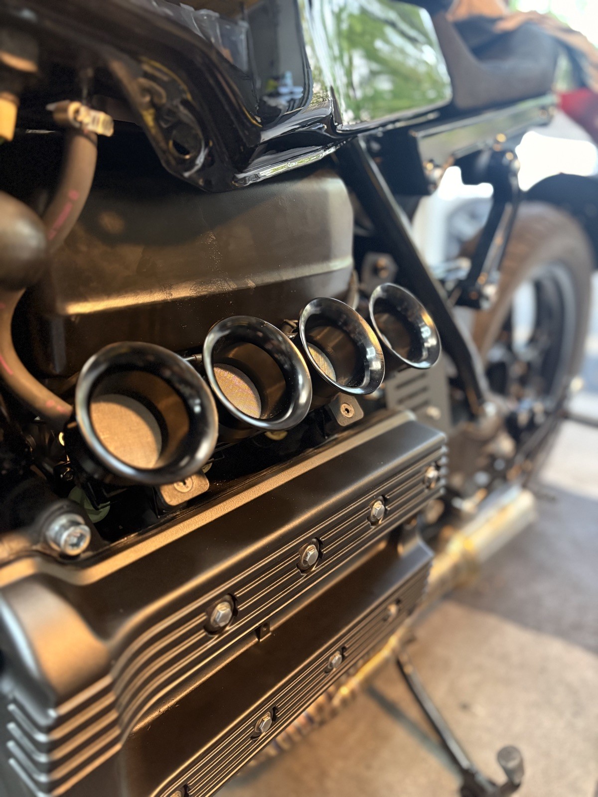 BMW K100 Velocity Stack (Decorative) for BMW K100 K100RS- BLACK