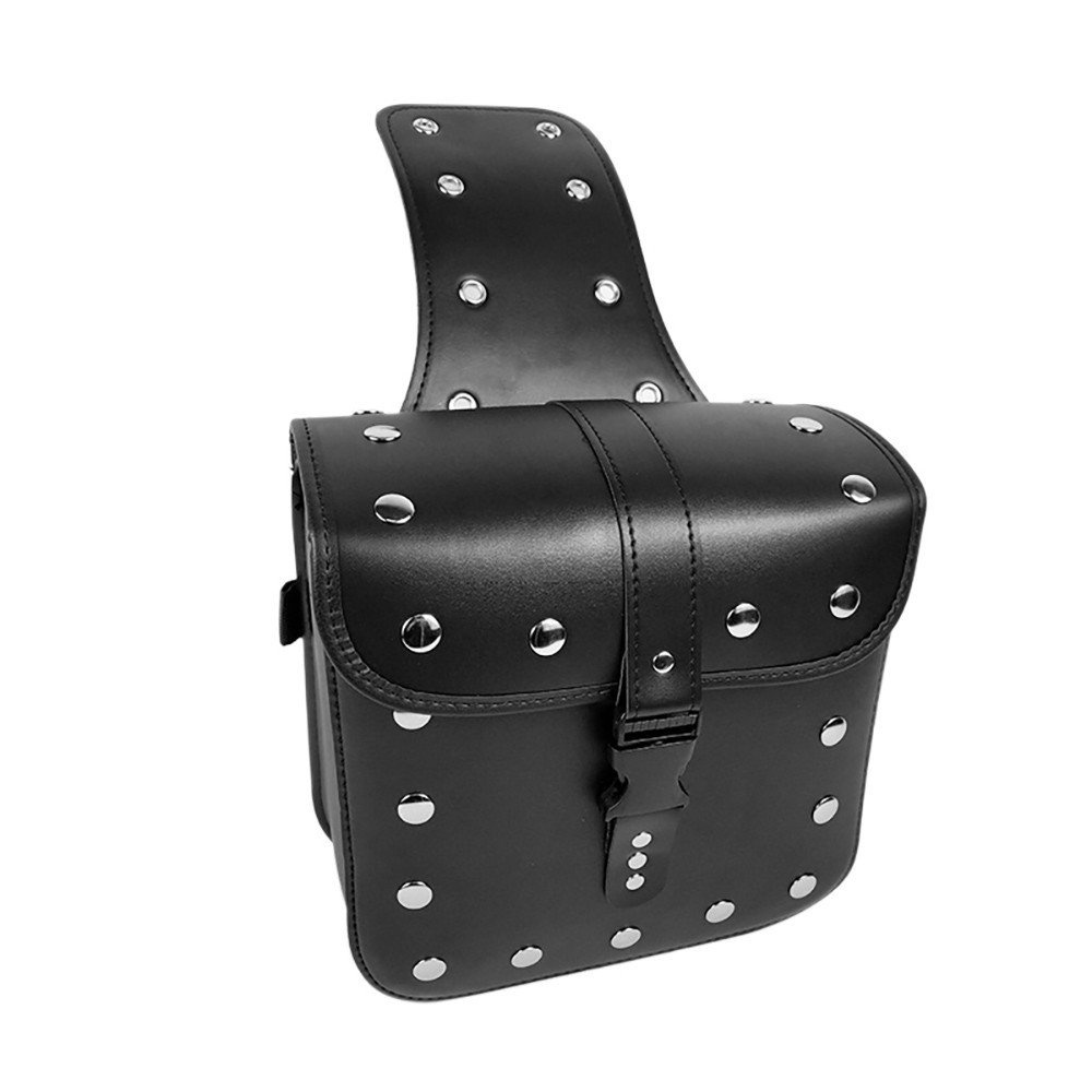 Universal Motorcycle Saddlebags Large Capacity PU Leather Side Saddle Bags Black