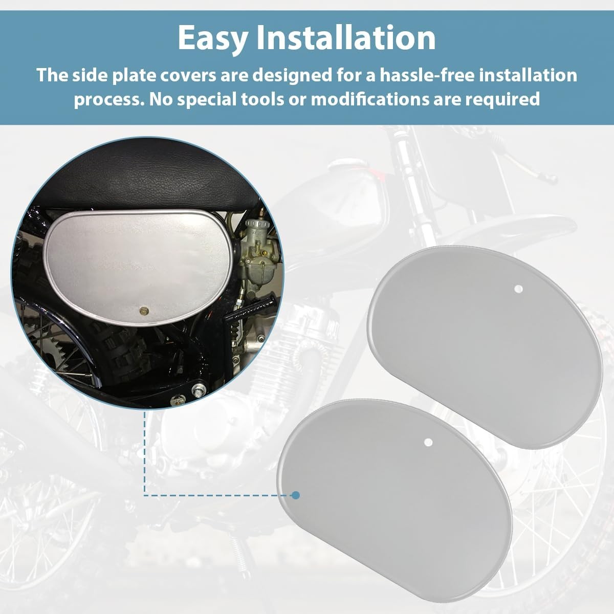 2PCS For Honda XR75 XR 75 1973 – 1976 Side Panel Number Cover Metal Left + Right