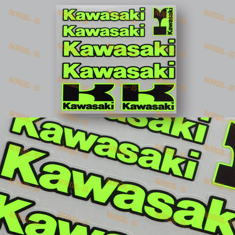 Small Car Door Window Laptop Case Vinyl Decal Sticker for Kawasaki – 7pcs (Set)