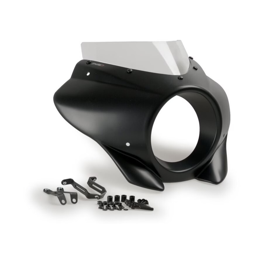 Puig Mirage Semi-Fairing – Clear, Sport / Matte Black Housing 21409W