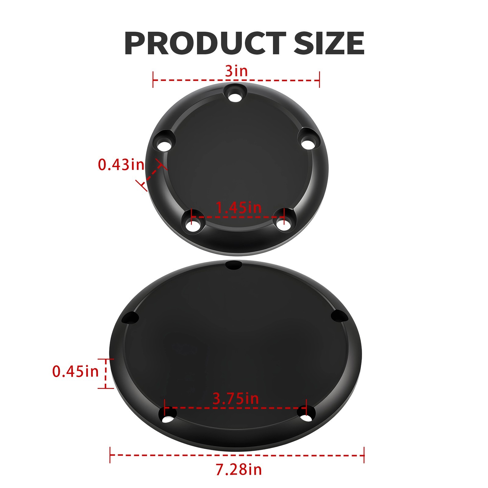 Black 5 Holes Derby Timer Engine Timing Cover For Harley Touring Dyna Softail