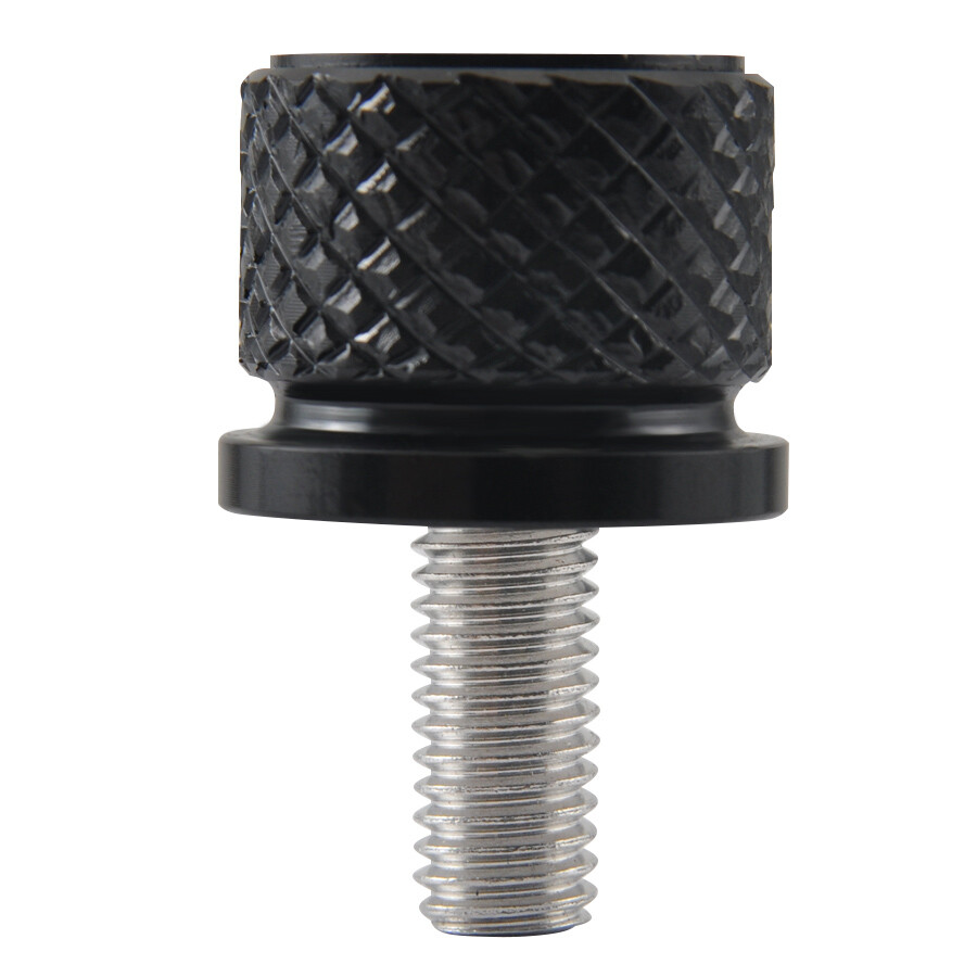 Black Rear Seat Bolt Screw Billet Aluminum Skull Head Knurled For Harley Touring