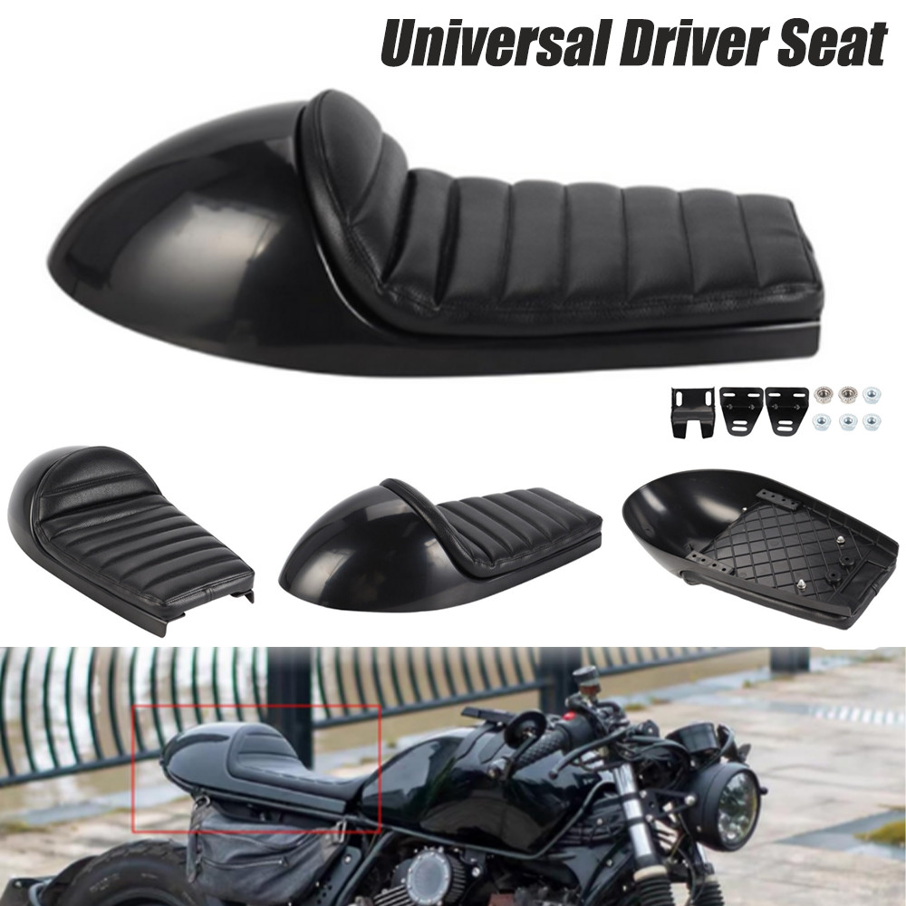 Universal Black Cafe Racer Seat Retro Vintage Seat Saddle Scrambler Cushion