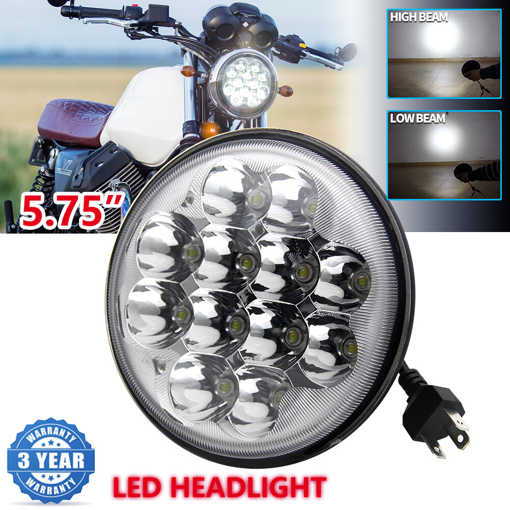 Brightest 5-3/4″ 5.75″ inch LED Projector Headlight DRL for Motorcycle Motor