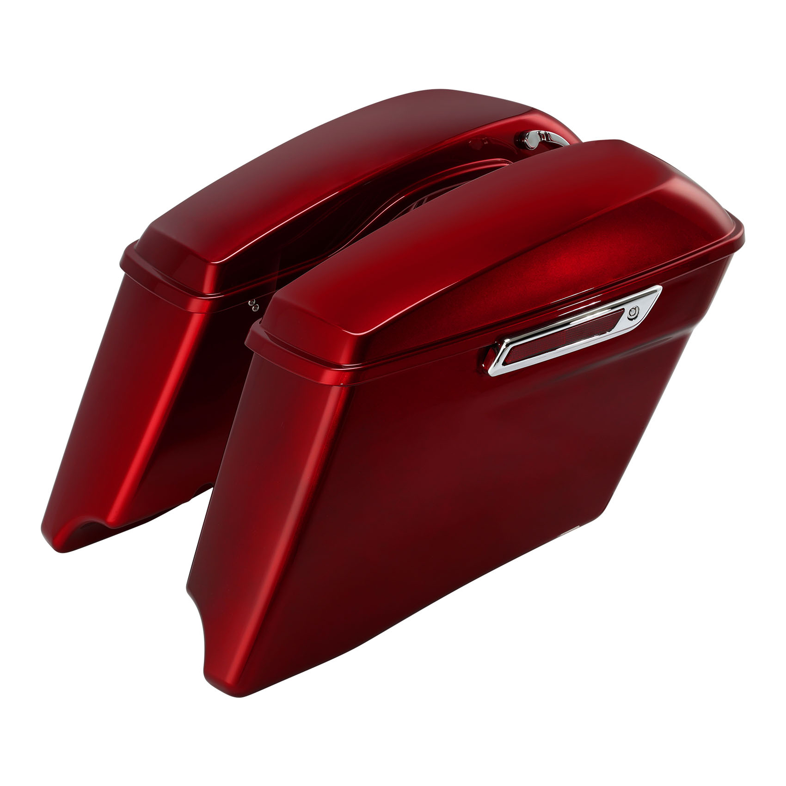 4″ Hard Extended Saddlebags Fit For Harley FLTRX 14-24 Velocity Red Sunglo