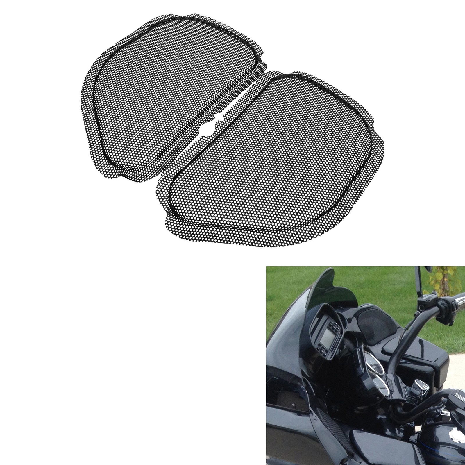 Front Fairing Speaker Grills Mesh Covers Fit For Harley Road Glide FLTRX 98-13