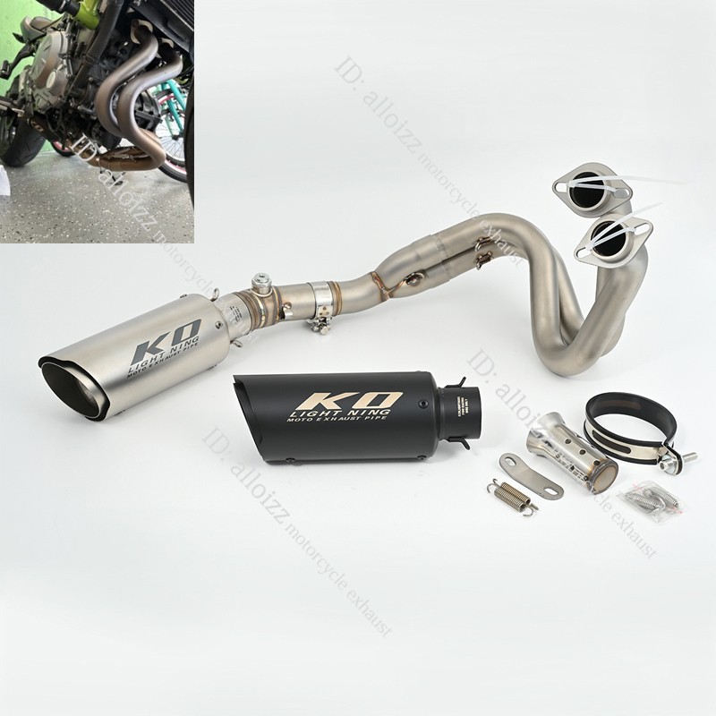 For Kawasaki Ninja 650 Z650 2012-2024 Exhaust System Front Pipe 2″ Muffler Tips