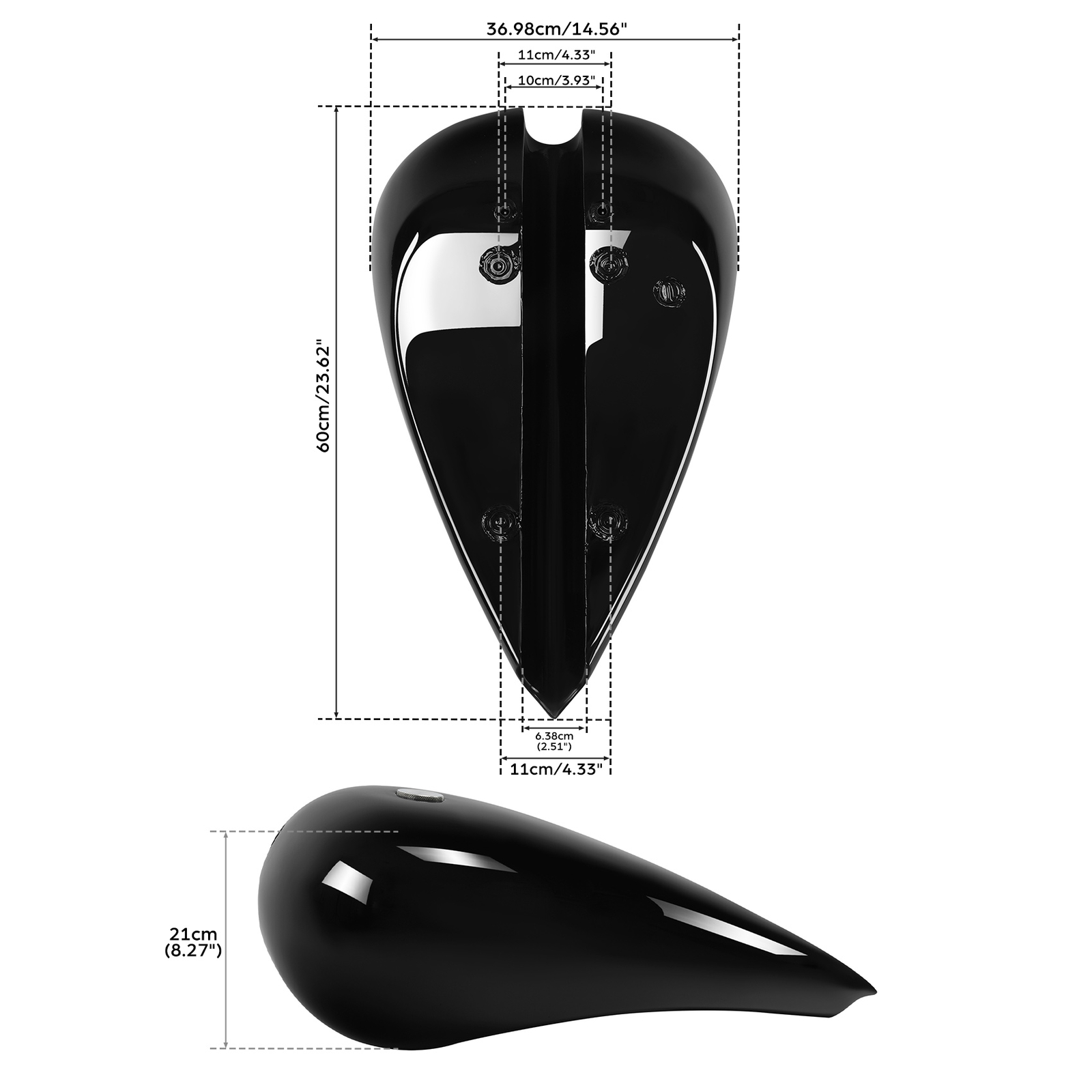 Black 5″ Stretched 4.5 Gallon 4.5gal. Fuel Gas Tank Fit For Harley Electra Glide