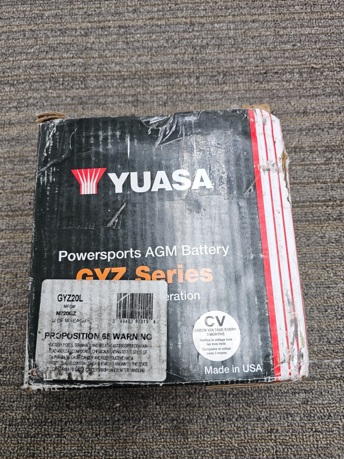 Yuasa GYZ20L GYZ Series High Performance Maintenance Free Battery for Honda