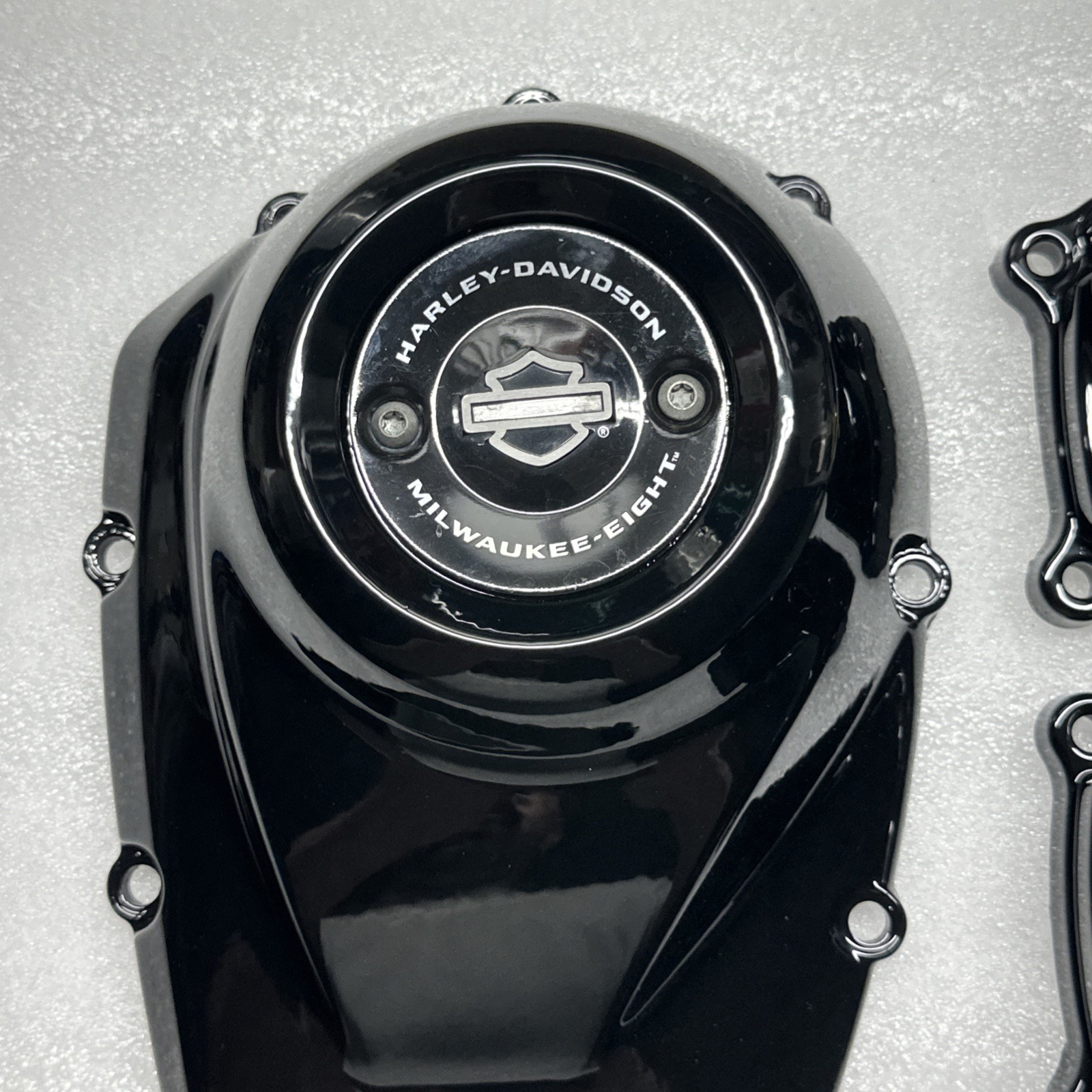 2017-2023 OEM Harley M8 Cam Cover & Lifter Blocks – Gloss Black – Milwaukee 8