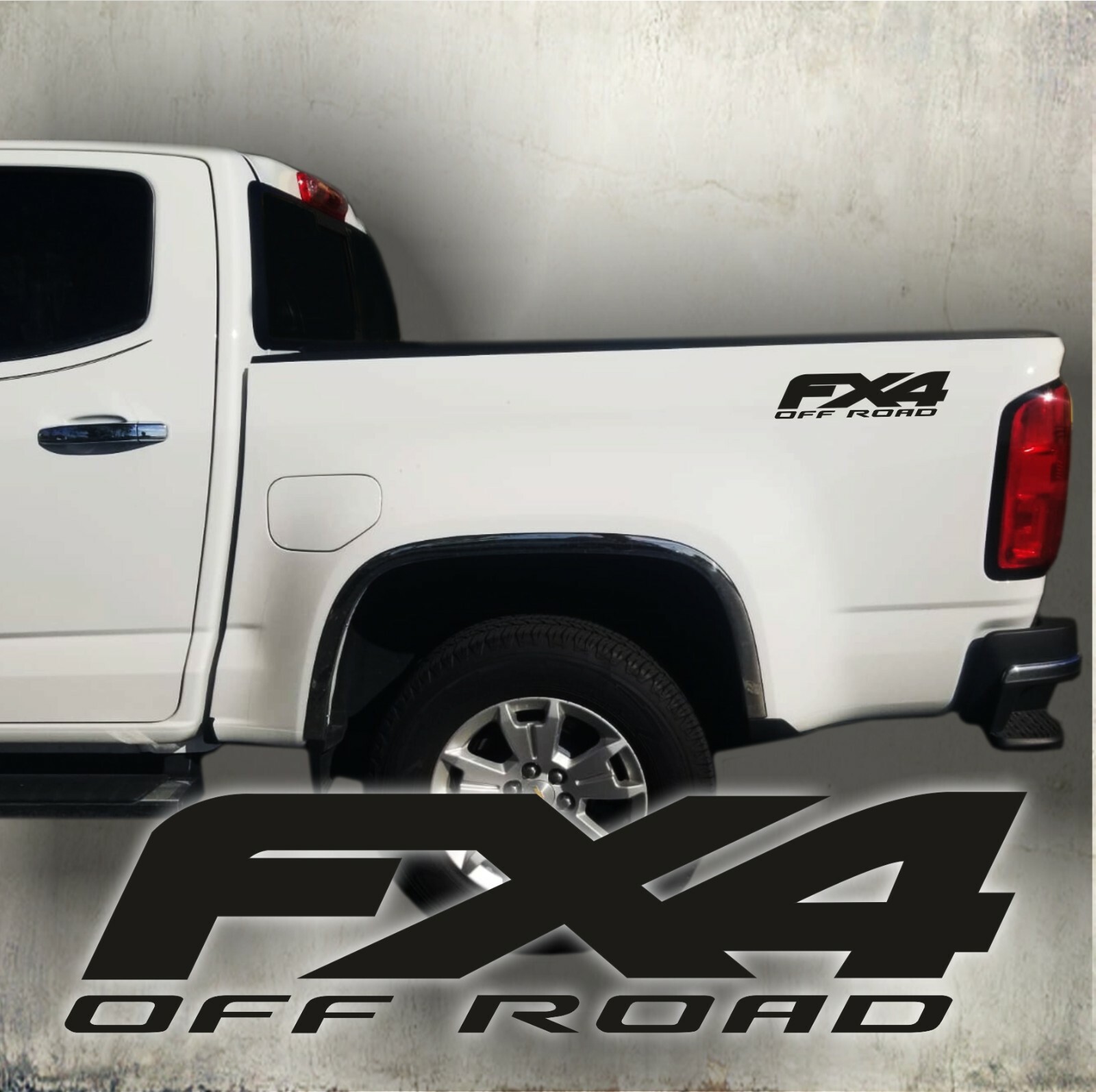 fx4 off road decal black matte, sport truck cut others colors( SET)
