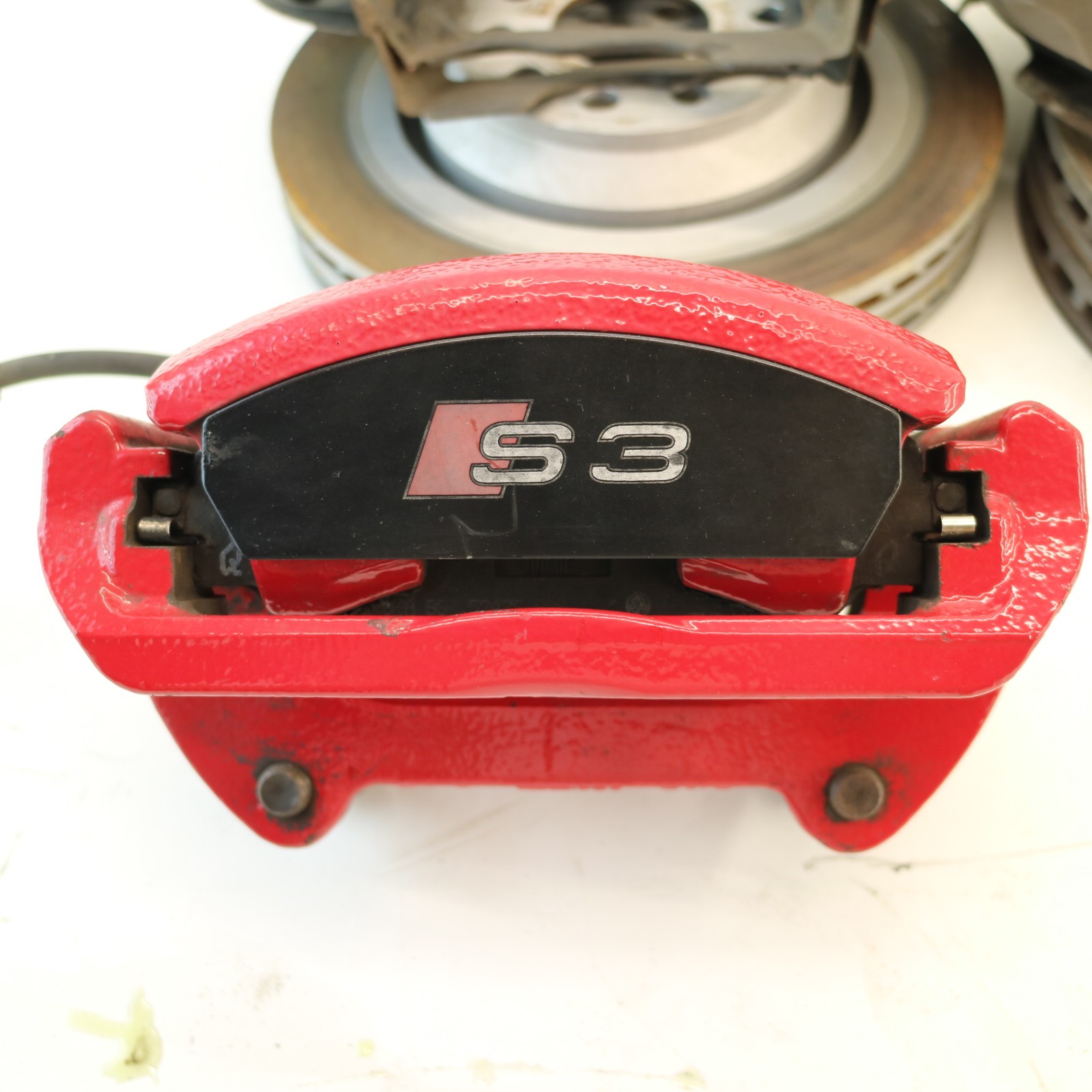 15 16 AUDI S3 8V BRAKE CALIPERS ROTORS PADS LINES FRONT REAR RIGHT LEFT 💥RED