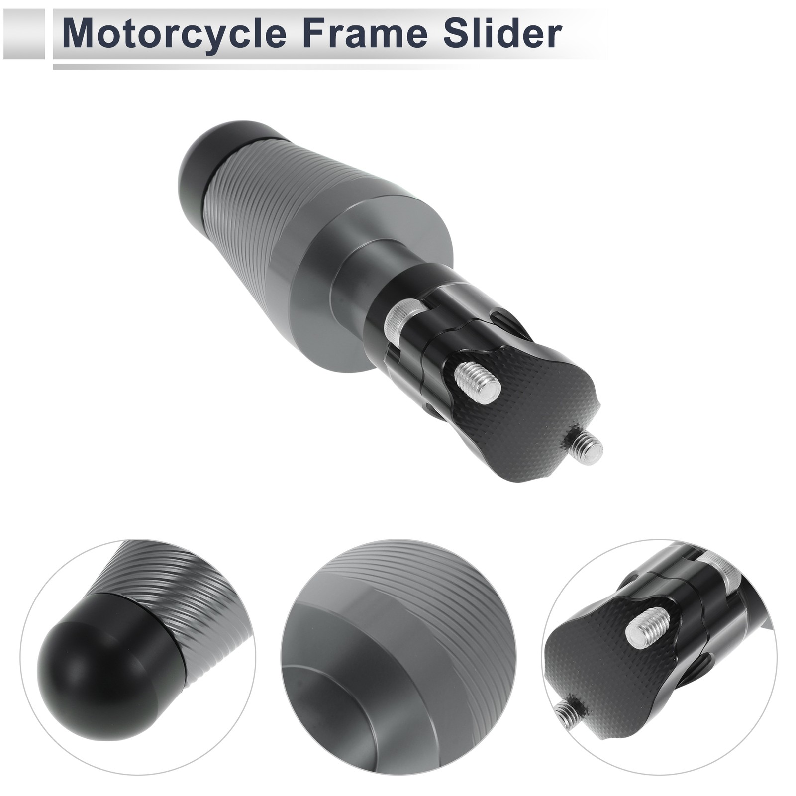0.87″-1.1″ Aluminum Alloy Motorcycle Slider Frame 2 Pcs screw 2Set Titanium Tone