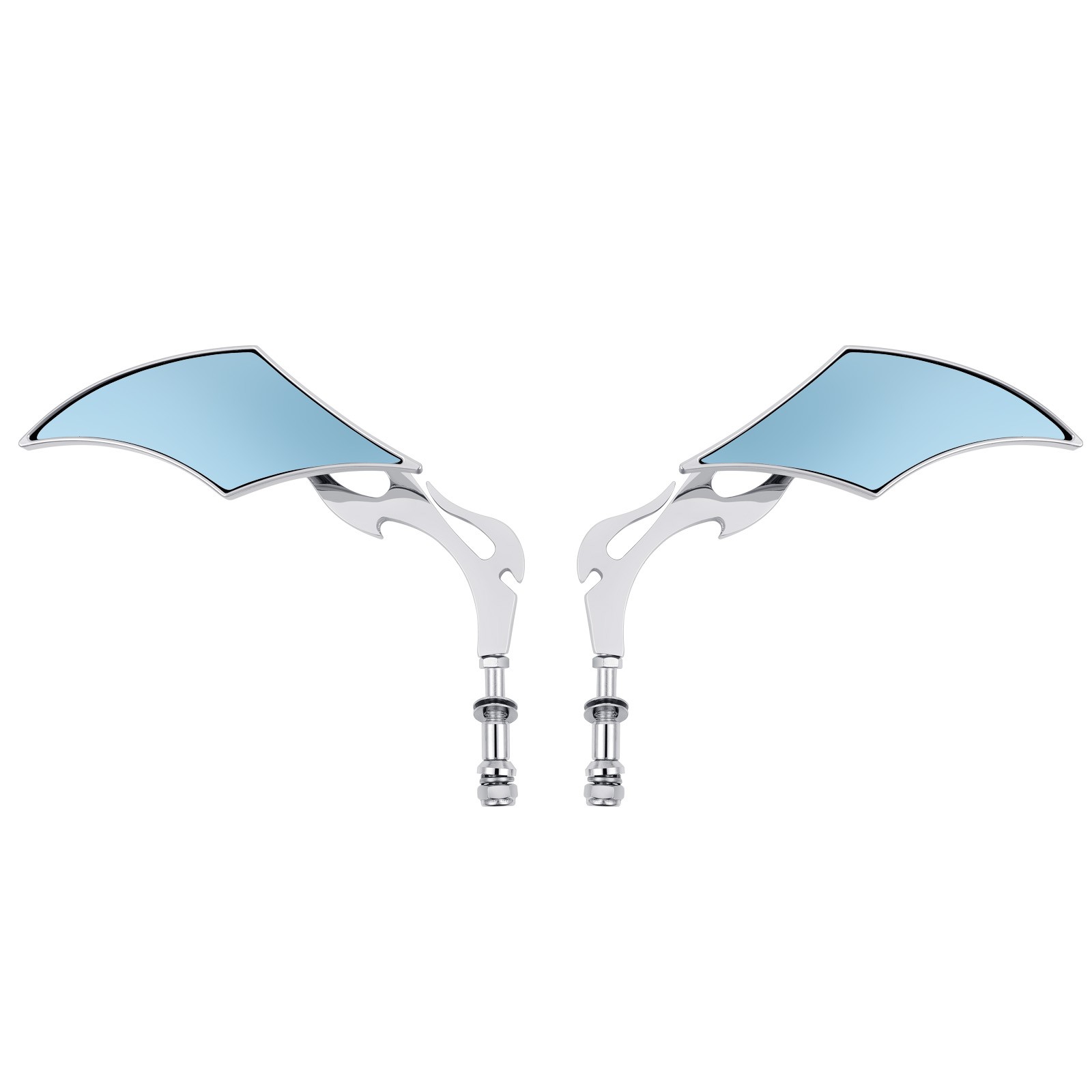 Chrome Flame Motorcycle Rearview Side Mirrors For Honda Fury VT1300CX Chopper