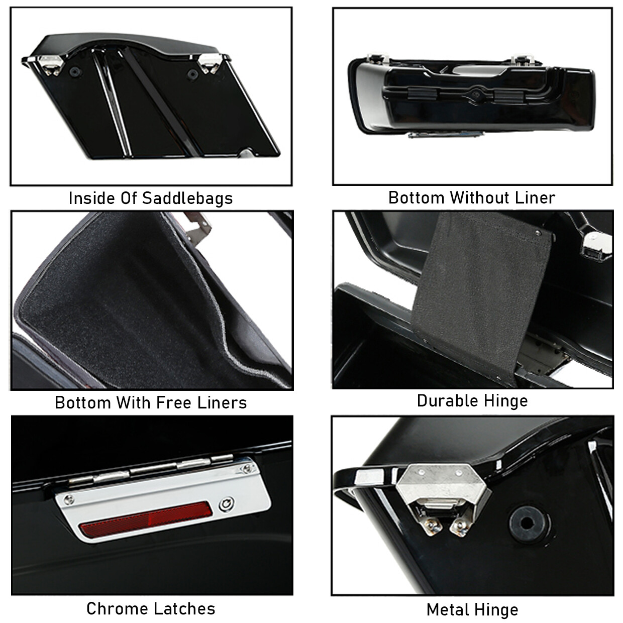 Fit For Harley Dyna 2008-2017 Hard Saddle Bags Saddlebag W/ Conversion Brackets