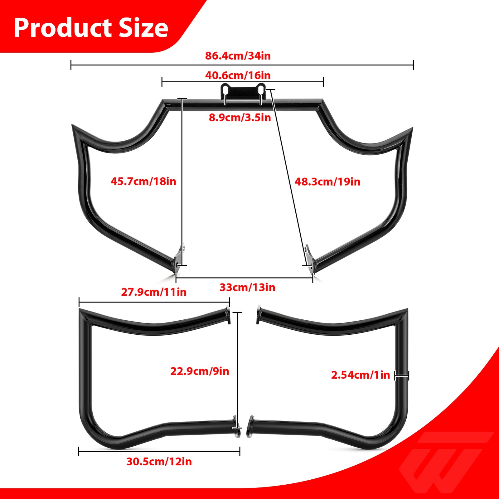 1.25″ Fat Engine Saddlebag Guard For Indian Roadmaster Springfield Vintage 14-U