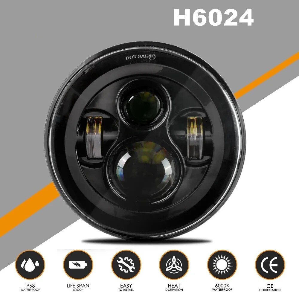 Universal 7″ 96W LED Headlight Projector For Harley Motorcycle Touring Road King