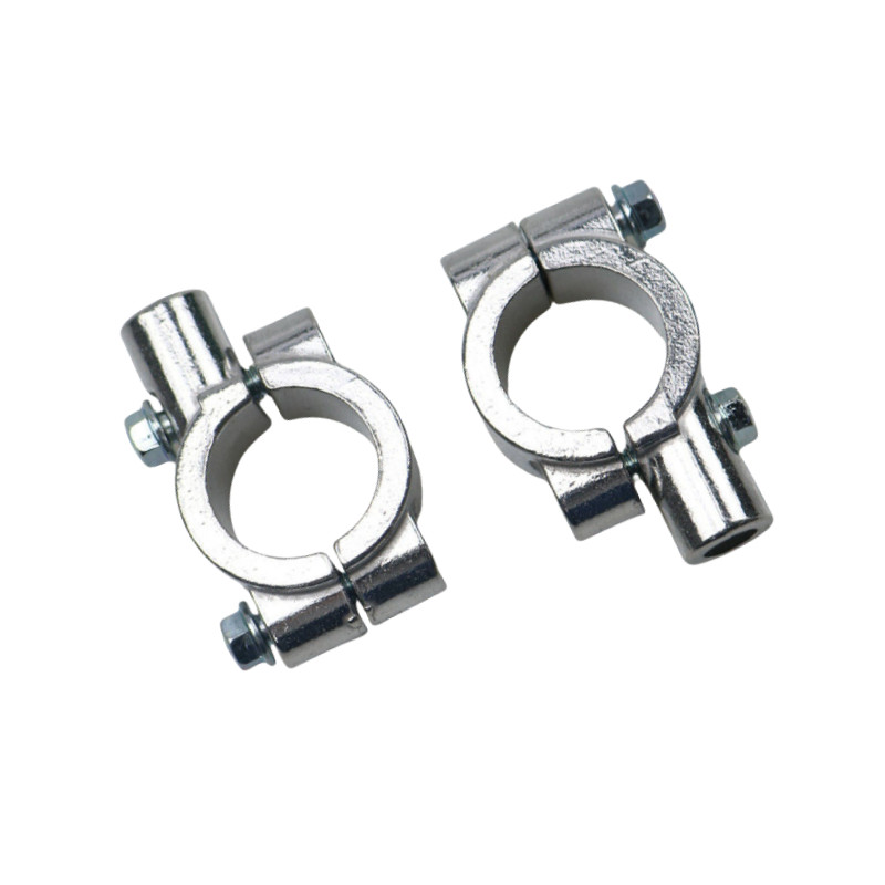 Silver 1″ 25mm Handlebar 8mm Mirror Clamp Mount Adapter For Cruiser Cafe Racer