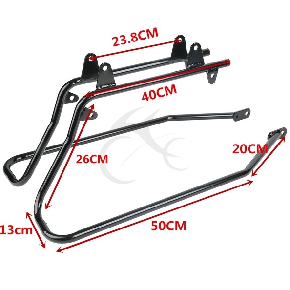 5″ Stretched Hard Saddle Bags & Conversion Bracket Fit For Harley Softail 84-17