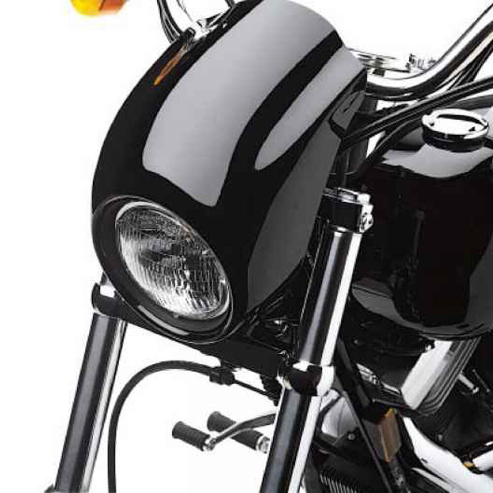 Black Front Cowl Headlight Fairing For Harley Sportster 883 1200 Dyna FX Racer