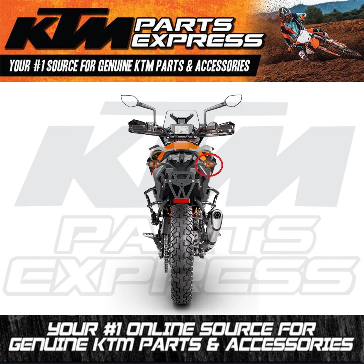 NEW OEM KTM TURN SIGNAL REAR RIGHT 390 ADVENTURE 2020 – 2024 95814124000