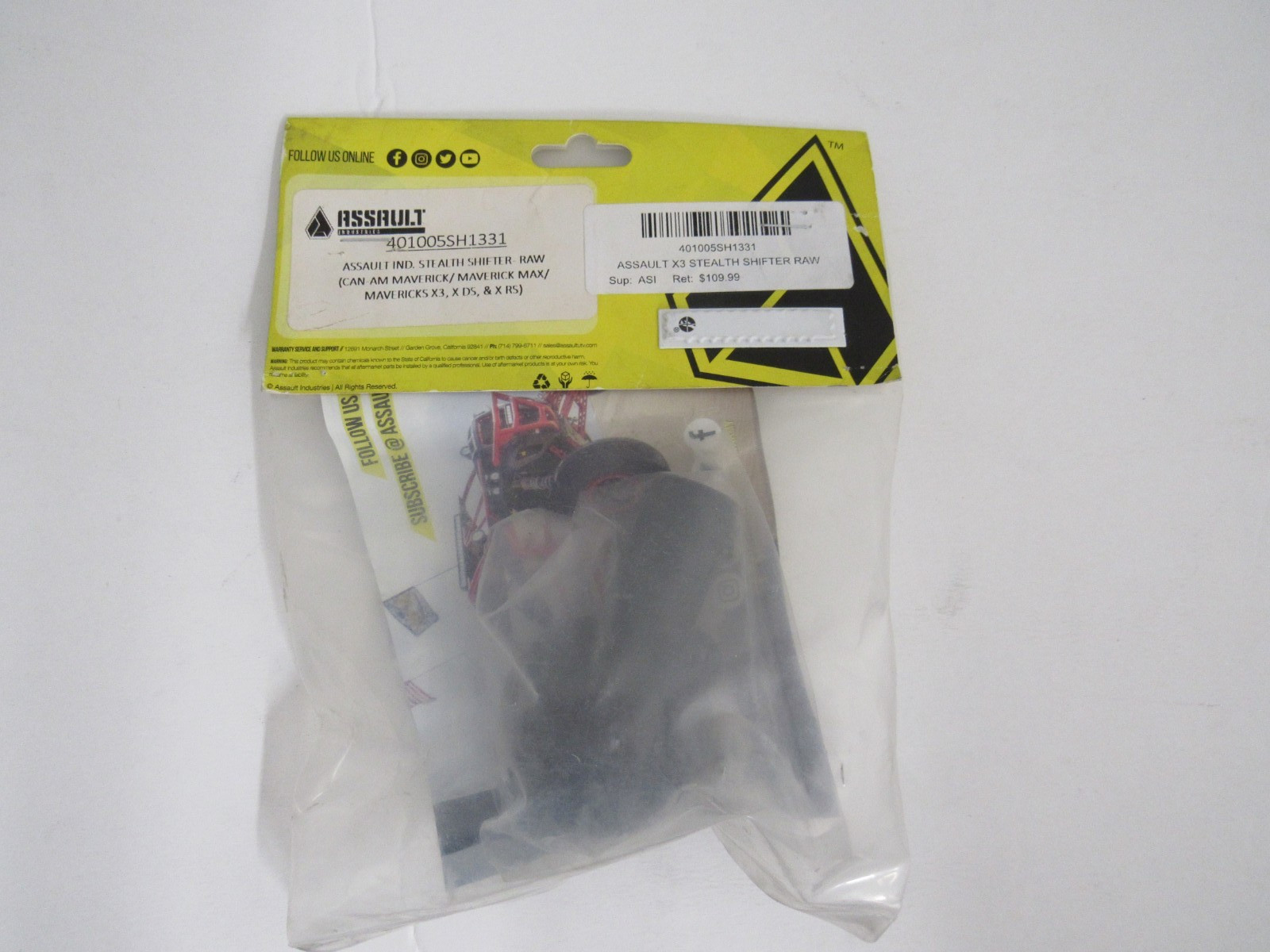 Assault Industries Stealth Shift Knob RAW Black Can-Am Maverick X3 #401005SH1331