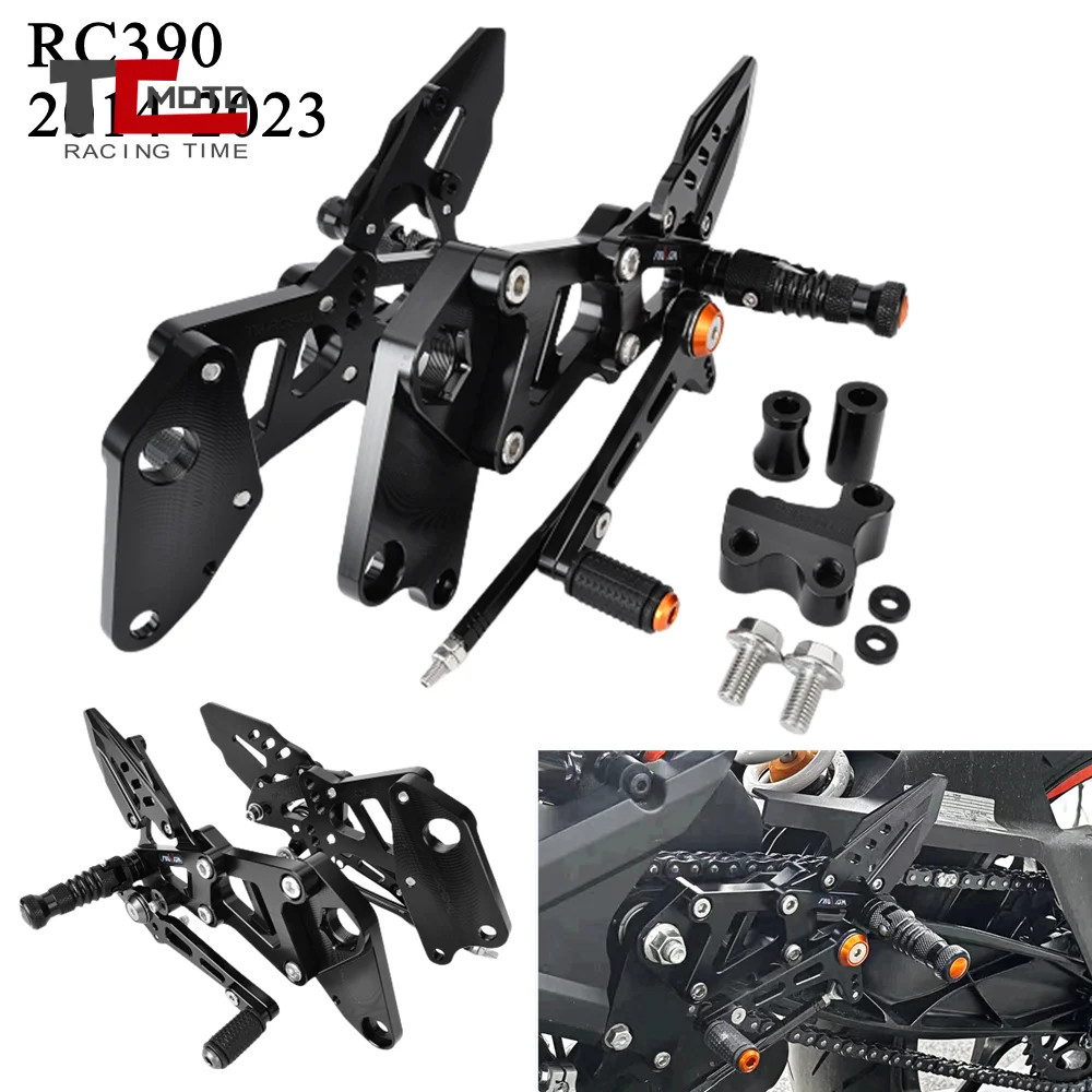 For K-TM RC390 200 125 2022-2024 Adjustable Rearset Footrests Foot Pegs Pedal
