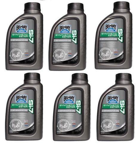 6 Bottles Bel-Ray SI-7 Synthetic 2-Stroke Oil 1 Liter BelRay Motorcycle ATV