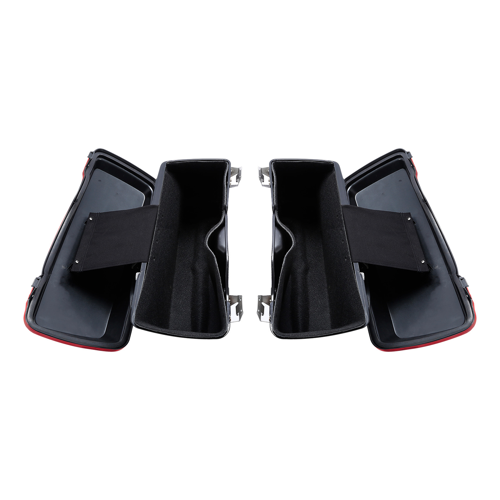 Red Hard Saddlebags Chrome Conversion Bracket Fit For Harley Softail 1984-2017