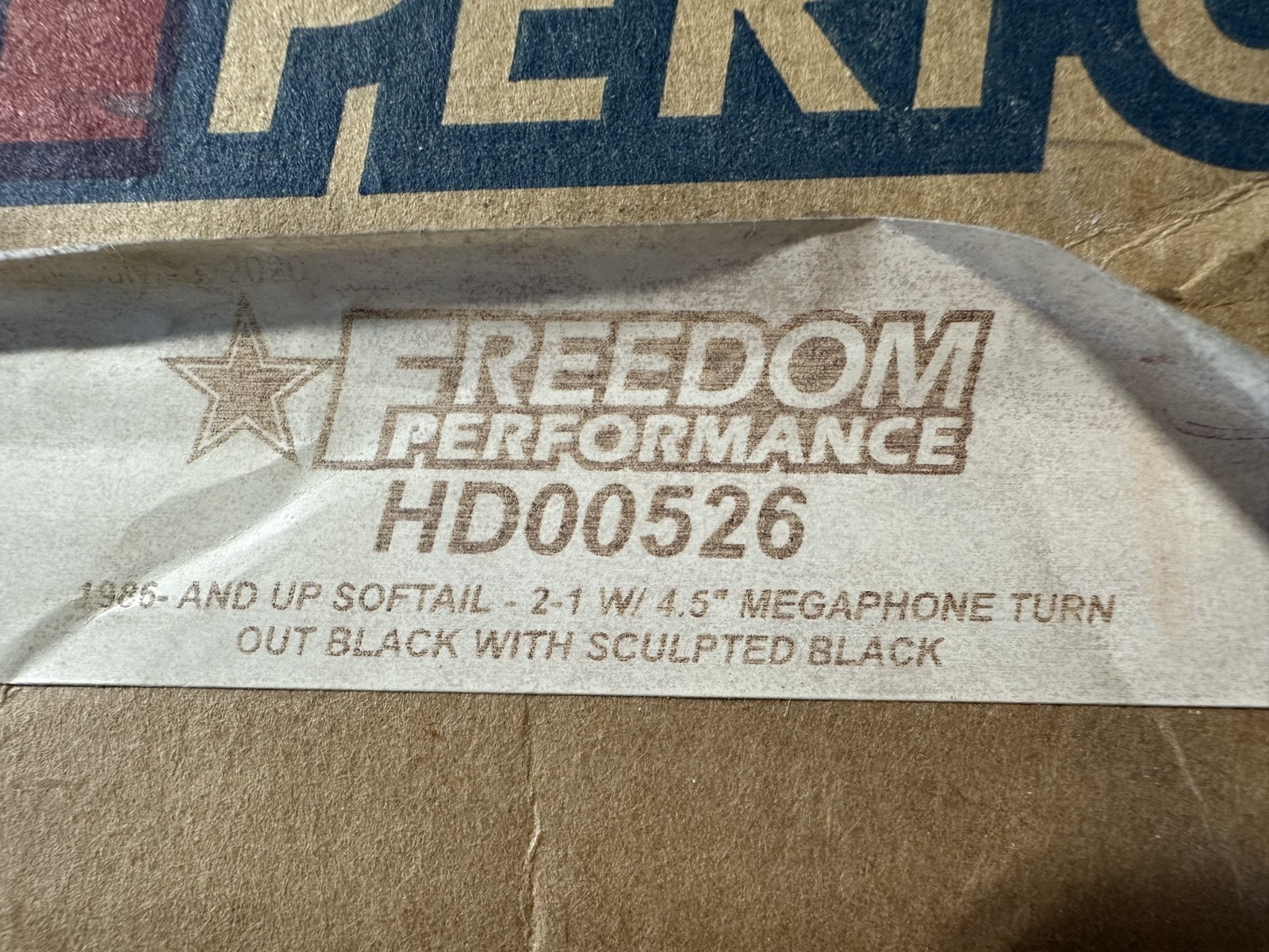 Freedom Performance Black Turnout 2-into-1 96-2017 SOFTAIL Exhaust w/Black Tip