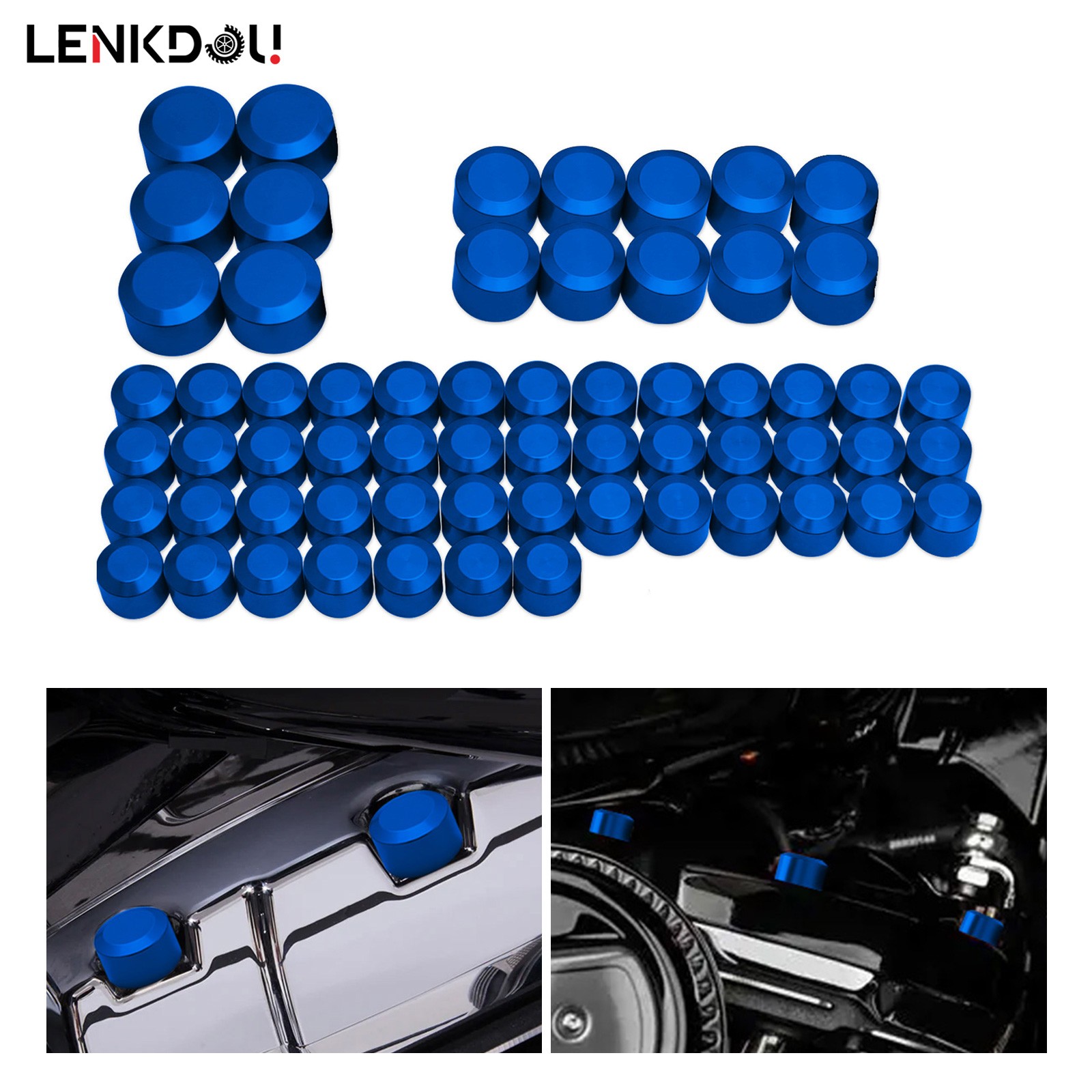 Blue Engine Bolt Cover Caps Kit For Harley M8 Touring Road King Street Glide 17+