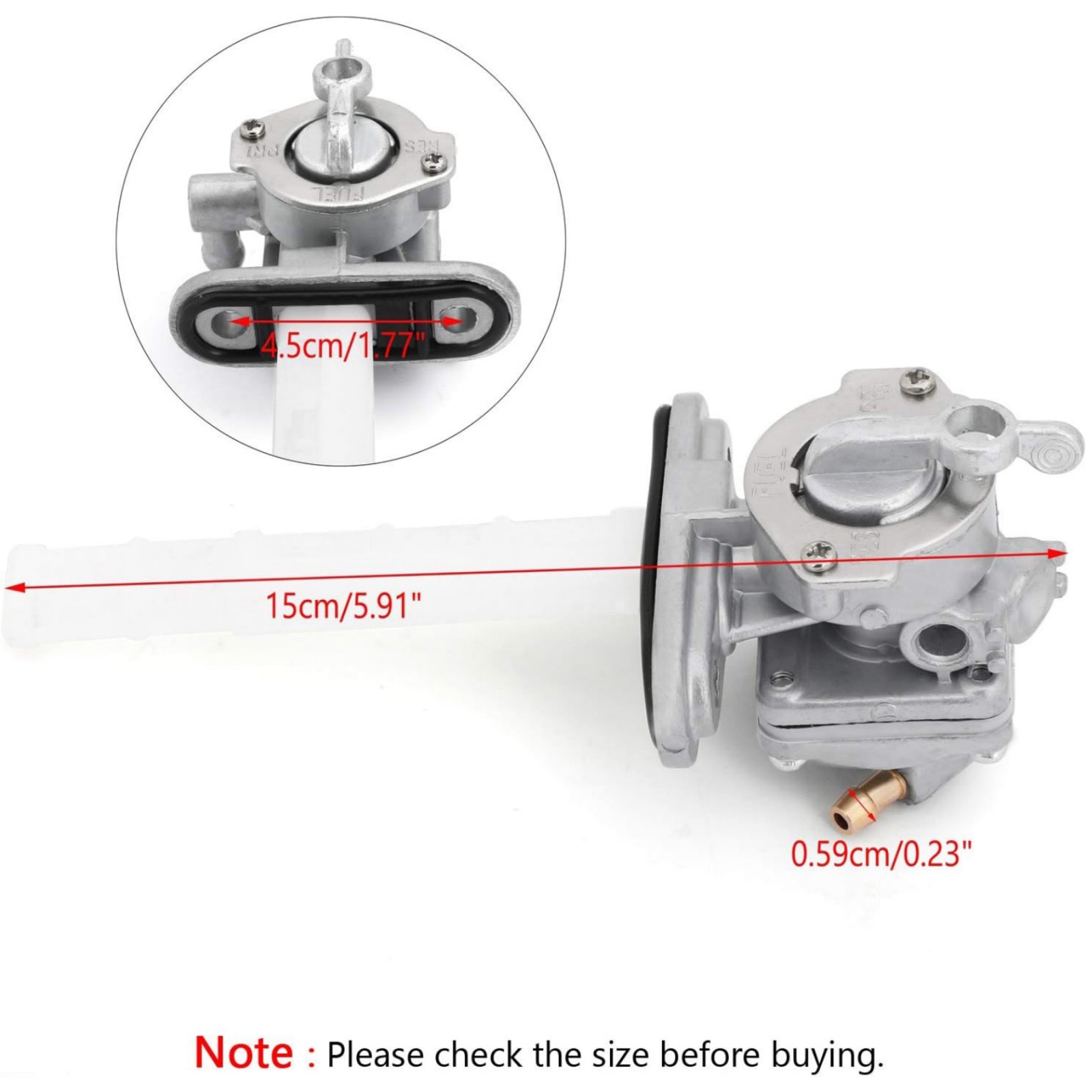 For SUZUKI Fuel Valve Petcock Assembly 44300-45011 44300-45372 Aluminium Alloy