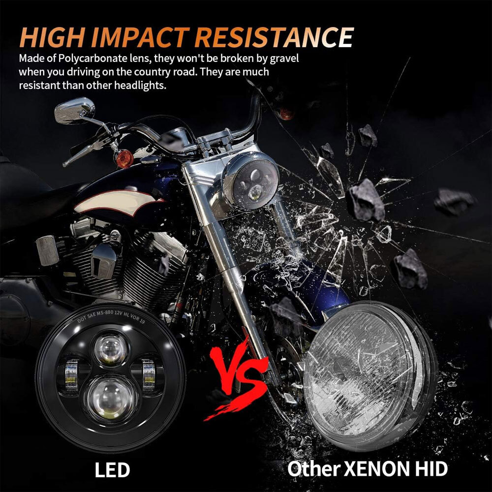 For Yamaha XV 1700 Road Star Silverado 7inch LED Headlight + 4.5″ Passing Lights