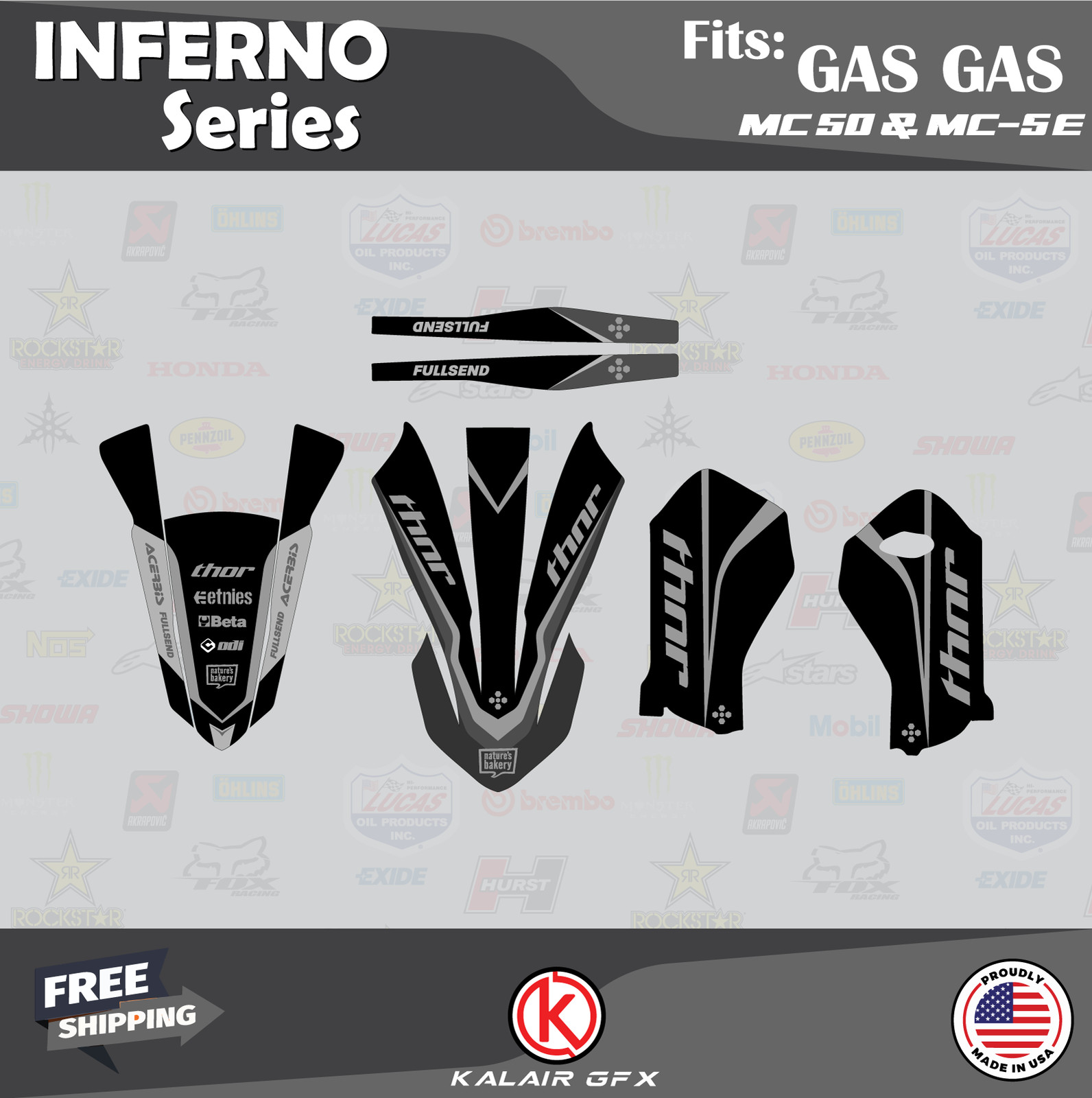 Graphics Kit for GASGAS MC50 MC-E5 MC-E3 (2021-2023) Inferno – SMOKE