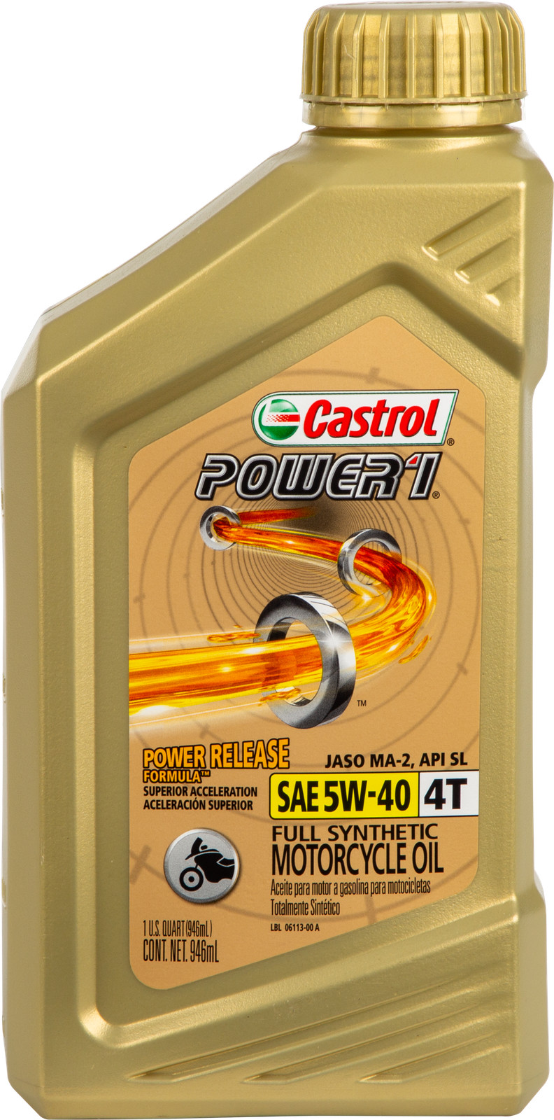 Castrol Power 1 Racing 4T Motorcycle Oil 1 qt 5W40 #6113
