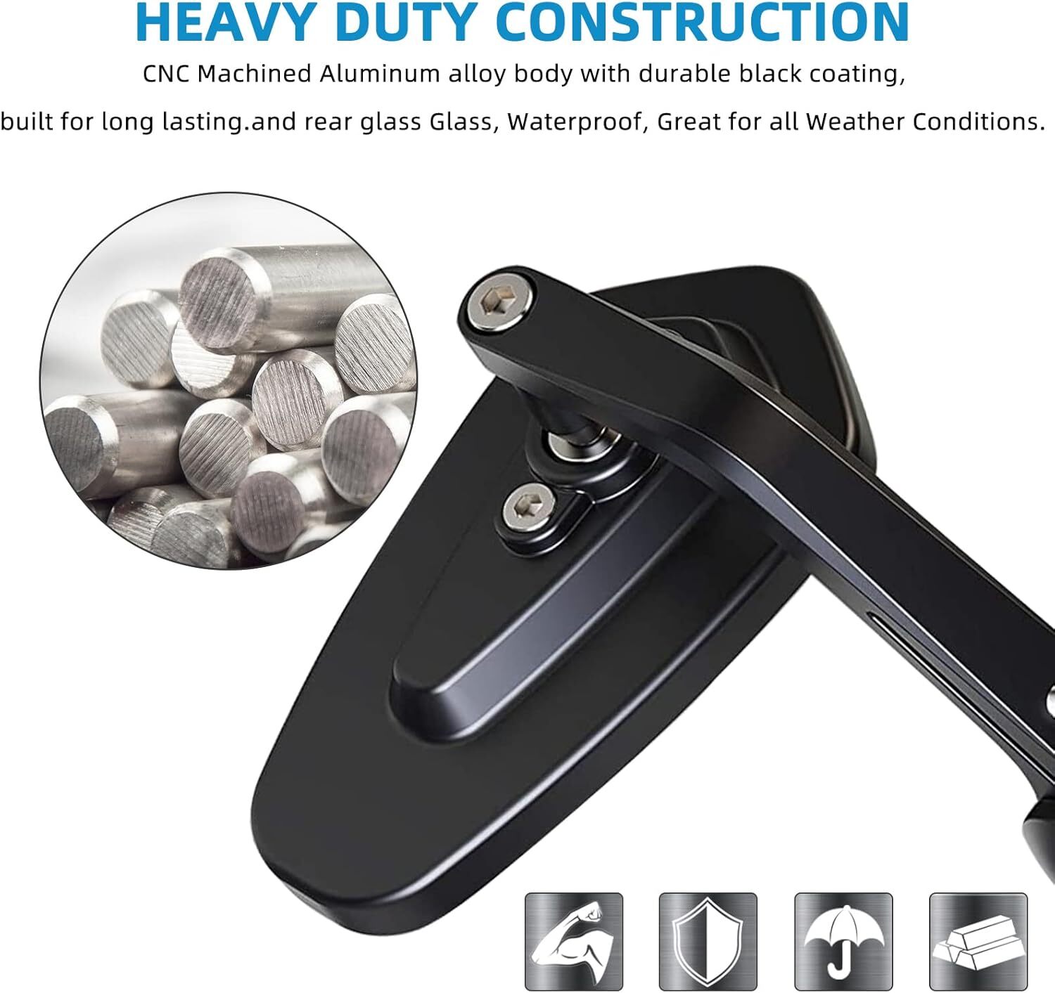 7/8″ 22mm Handlebar Bar End Rearview Mirrors For Can Am Ryker 600 900 Ace Rally