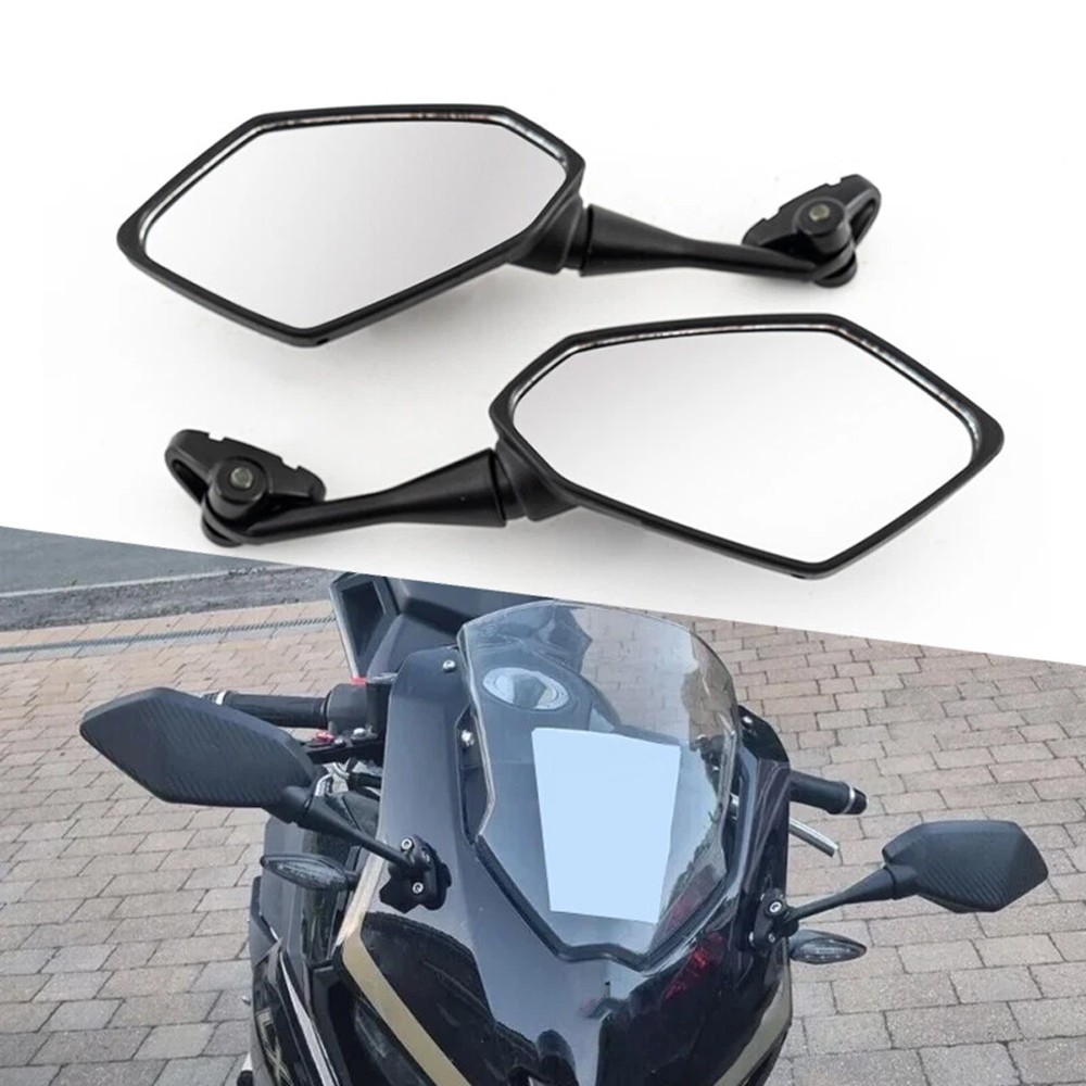 Pair Left & Right Rearview Side Mirrors for Honda CBR250R CBR300R CBR500R Carbon