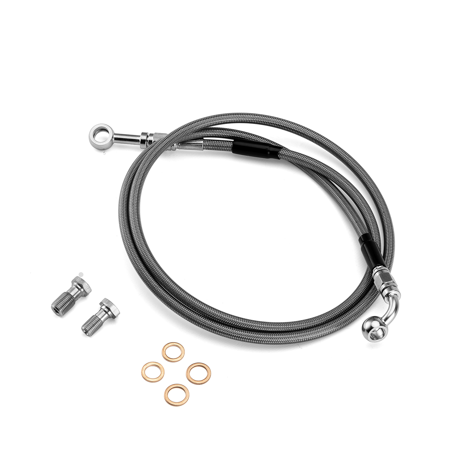 Non-ABS Stainless Steel Brake Line Kit Front +4″ for Harley Dyna Switchback FLD