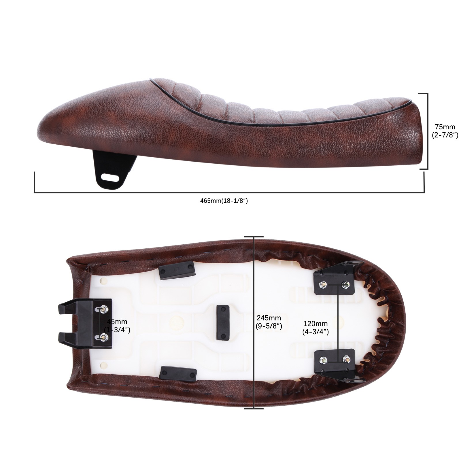 Cafe Racer Driver Seat Hump Saddle Brown For Honda CM400 Scrambler 400t 450 250