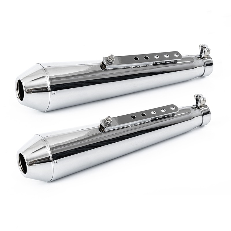 Chrome Universal Motorcycle Exhaust Pipe Muffler Silencer Fits for Suzuki Harley