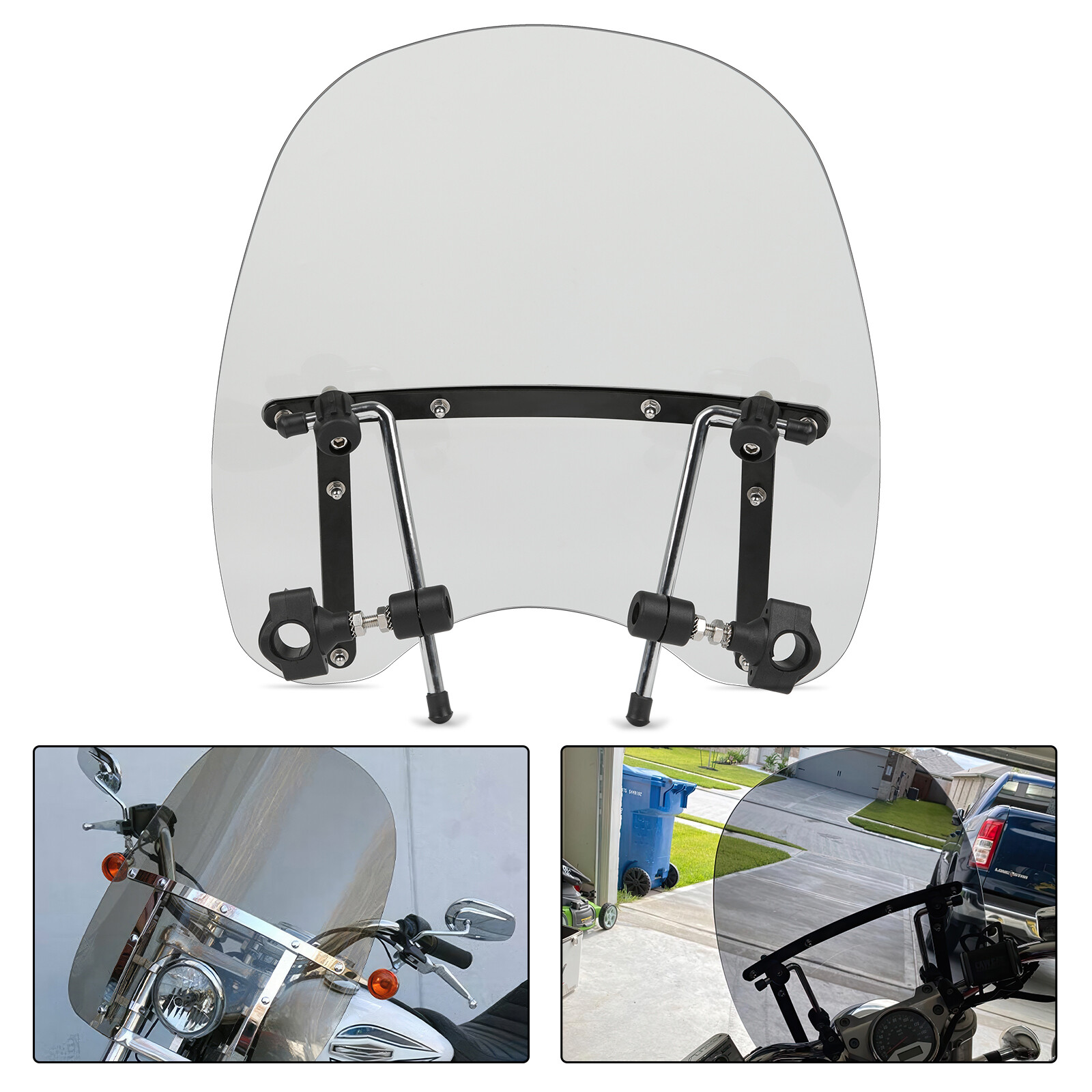 For Harley Davidson FXSTD Softail Deuce 18×16″ Smoke Windshield Windscreen Large
