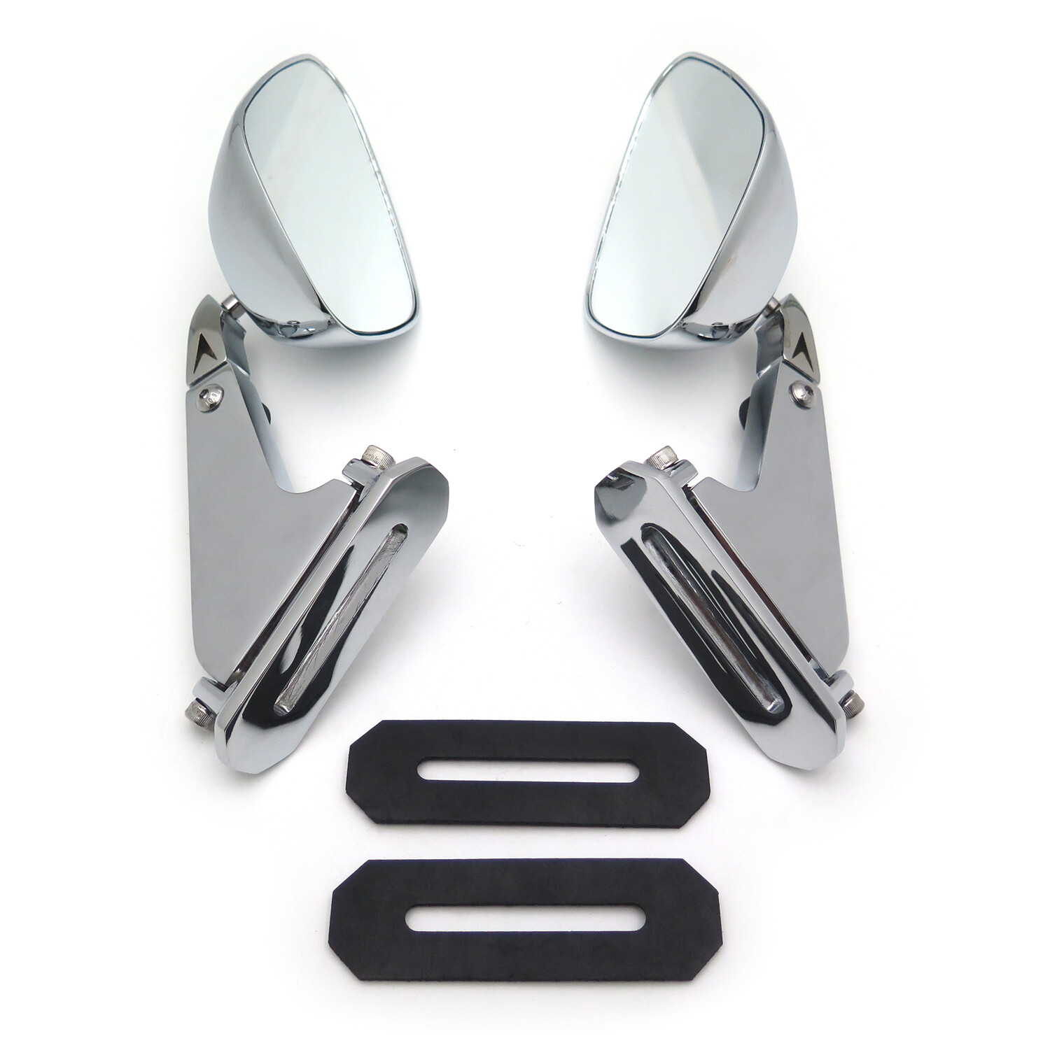 Diamond Shape Rearview Mirrors For Honda Suzuki Yamaha Kawasaki Bike Chromed