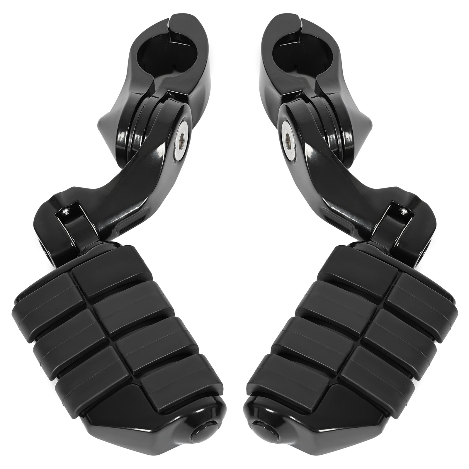 Black Highway Engine Guard Foot Pegs Footrest For Harley Touring 1.25″ Crash Bar
