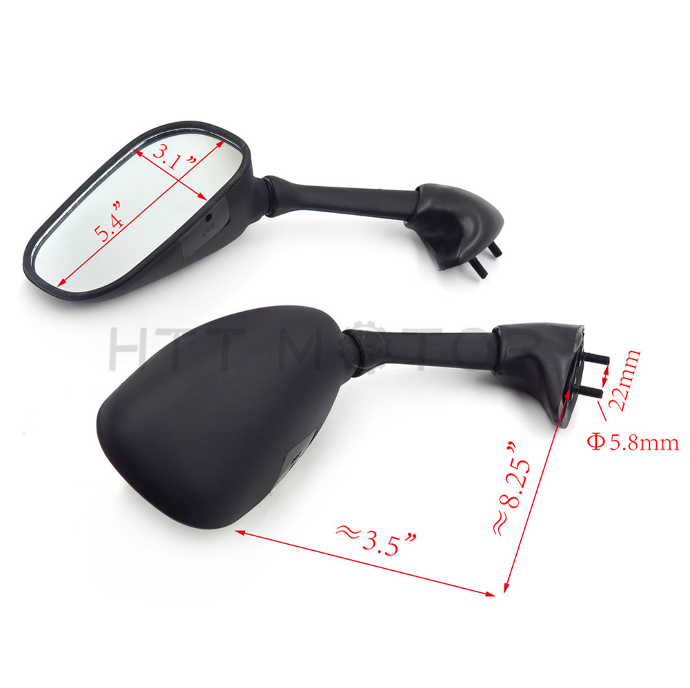 OEM Replacement Racing Mirrors For Yamaha Yzfr1 YZF R1 2007 2008 07-08 Black