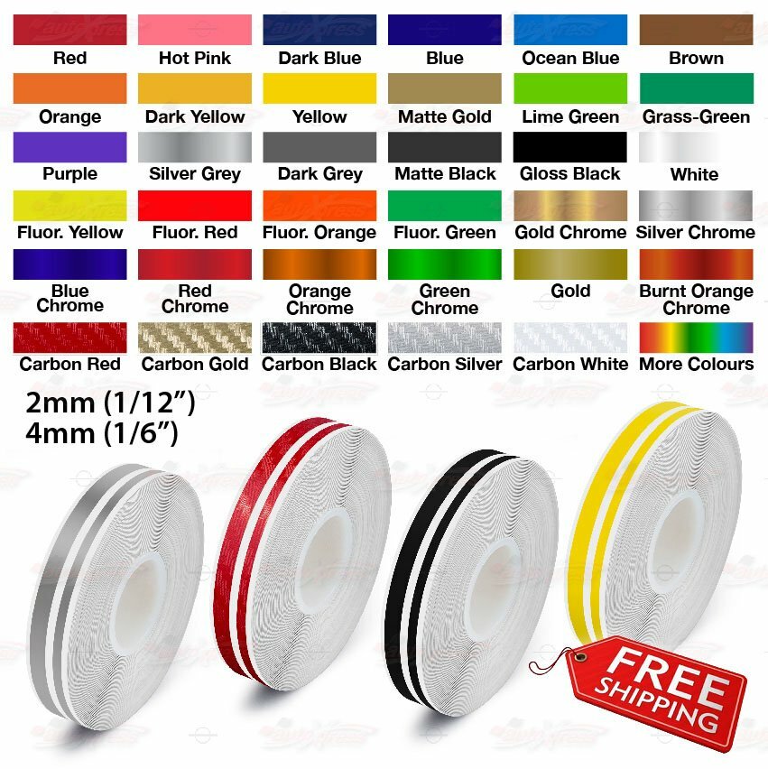 12mm 1/2″ Roll PIN STRIPE Car Striping Trim Double Line TAPE Decal Vinyl Sticker
